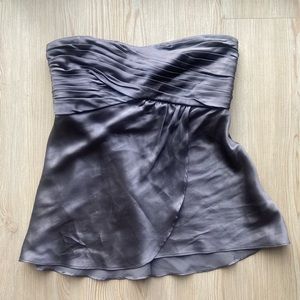 Lavender strapless sweetheart satin top